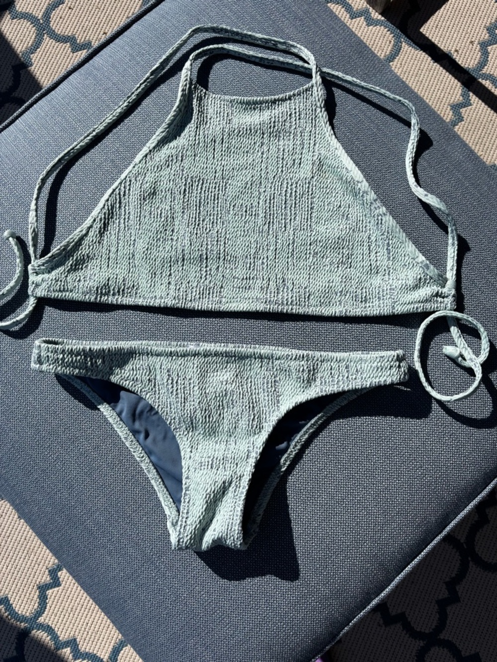 Made by Dawn  Textured High-Neck Bikini Set